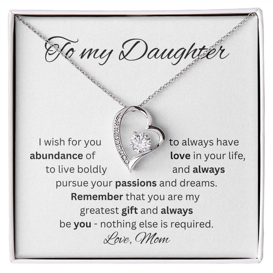 To My Daughter Heart Necklace